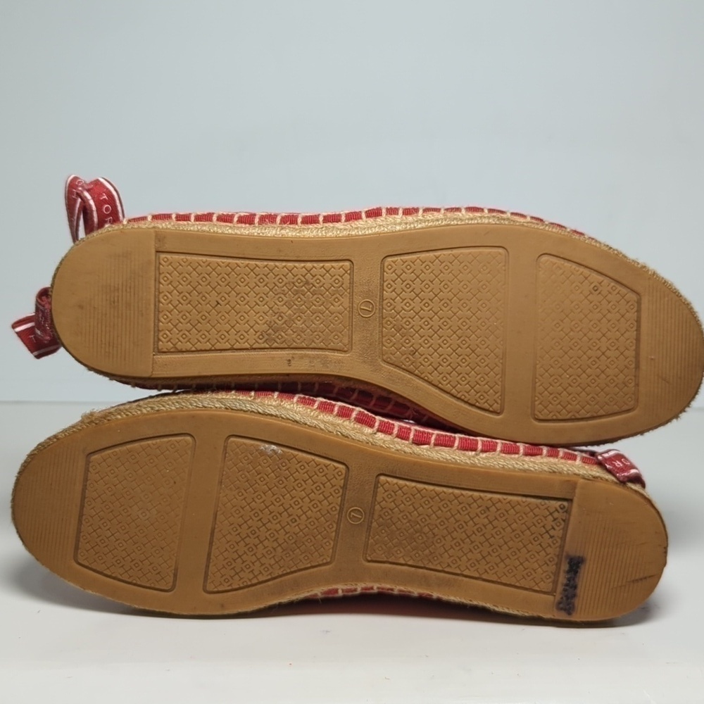 Tory Burch Azalea Logo grosgrain Espadrille flat shoes women's size 7 - Picture 14 of 16